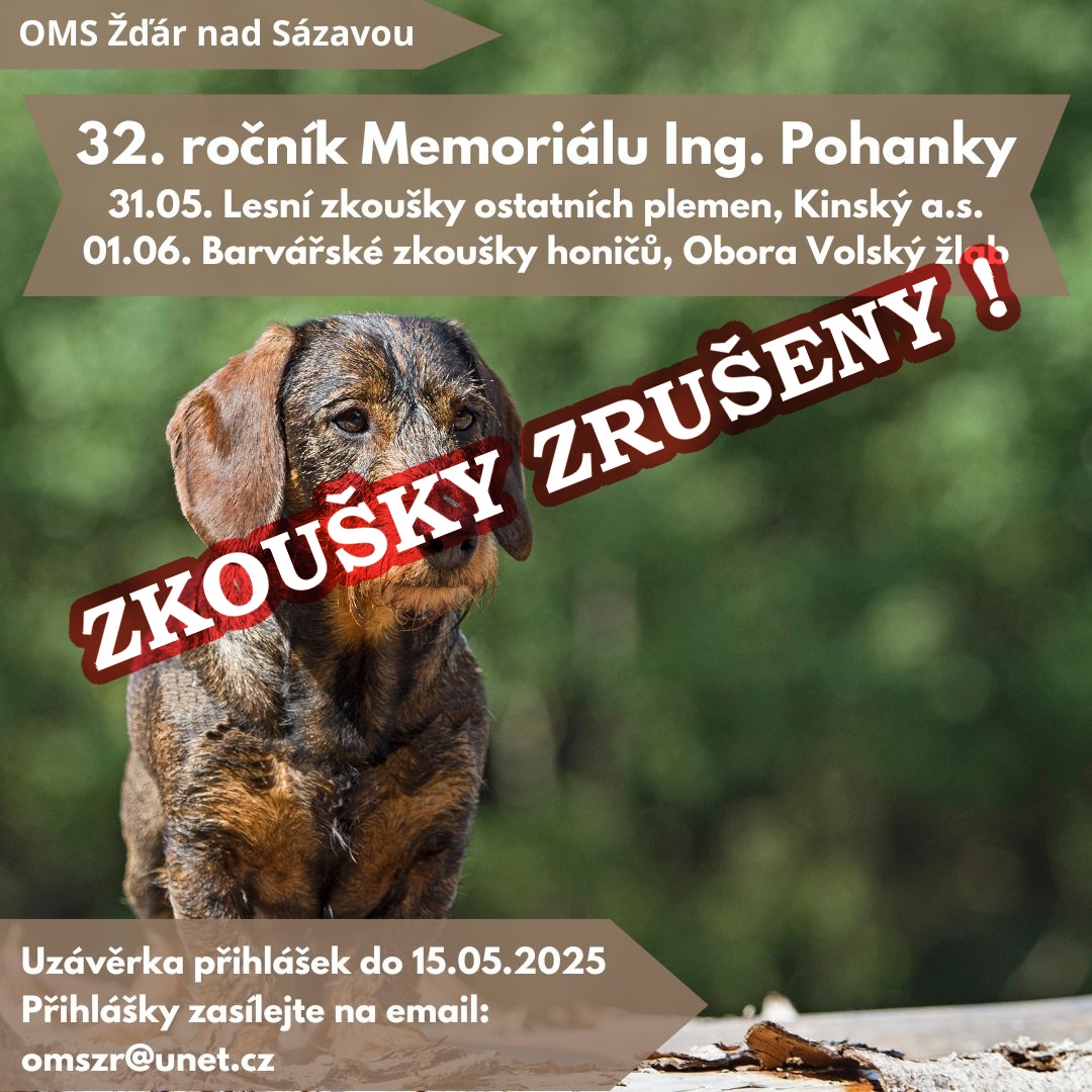 Zrušen Memoriál Ing. Pohanky